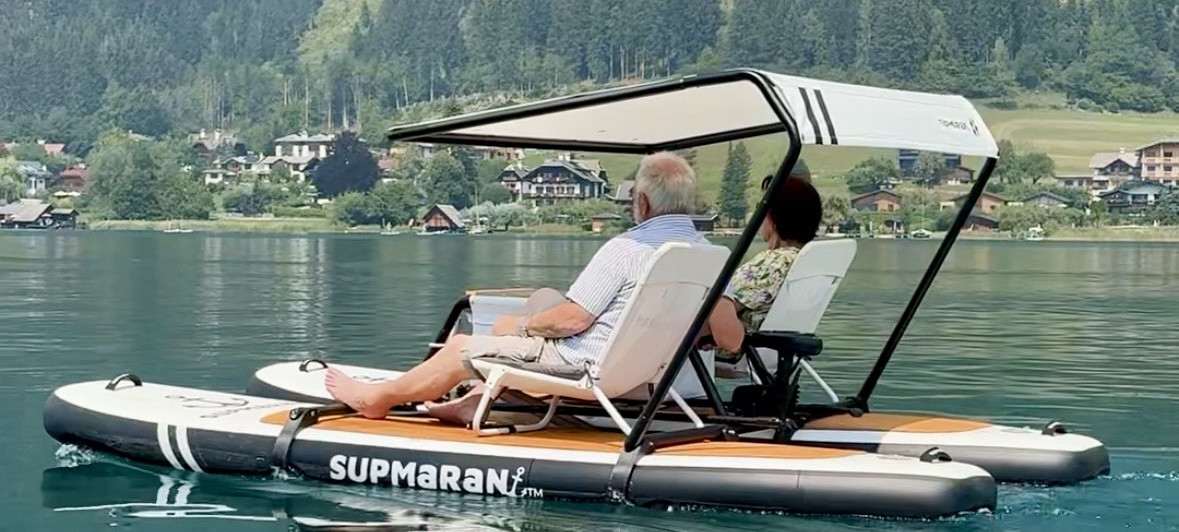 SUPMaRaN catamaran on the water